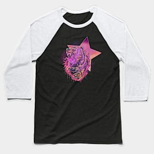 Bear Art In Purple Baseball T-Shirt